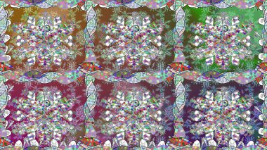 Sevimli çiçek raster deseni. Moda kumaş deseni. Yaz tema Dikişsiz desen arka plan rengi. Düz çiçek öğeleri tasarım.