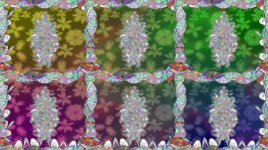 Sorunsuz çiçek desenli çiçekli, halk tarzında bırakır. Elle çizilmiş. Raster illüstrasyon.