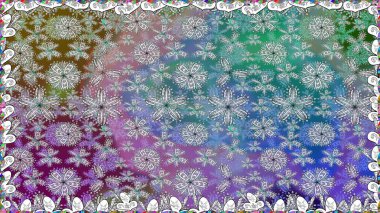 Raster illüstrasyonu. Asya tekstil tarzında. Kusursuz çiçek deseni. Gri renkli çiçekler. Raster illüstrasyonu.