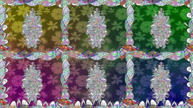 Raster illüstrasyonunda kusursuz çiçek deseni. Güzel kumaş deseni. Renkli Bahar Temalı Kusursuz Arkaplan. Düz Çiçek Elementleri Tasarımı.