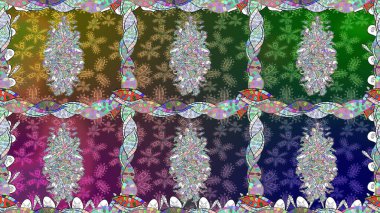 Raster illüstrasyonunda kusursuz çiçek deseni. Suluboya tarzında yeşil renkte çiçekler.