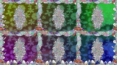 Organik elementler. Suluboya etkisi. Raster deseni. Botanik kusursuz desen.