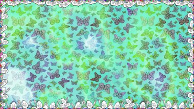 Web sayfası geçmişleri, duvar kağıtları, tekstil ve yüzey dokuları için mükemmel. Raster illüstrasyonu. Renkli kelebekler. Kusursuz desen.