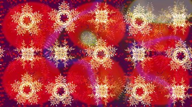 Kırmızı ve mor renklerde şirin soyut kar taneleri raster tasarımı. Düz kar karalama ikonları, yılbaşı afişi için kar taneleri silueti, kartlar. Yeni yıl kar tanesi.