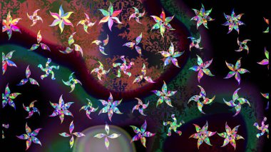 Raster Noel soyut renkli arka plan ve düşen kar tanesi. Kar tanesi arka planı. Raster illüstrasyonu.