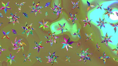 Hediye ambalaj kağıdı, tebrik kartları, posterler ve pankart tasarımı. Tarafsız renklerde çiçekler. Raster düz çiçek çizim deseni.