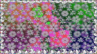 Parlak çiçekli kolaj çiçekleri. Çiçek tasarımı için inanılmaz bir kolaj cenneti tarzı. Çiçekli zambaklar dikişsiz arkaplan.