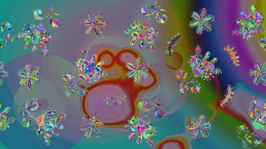 Suluboya çiçekli çiçek deseni. Mavi renkte güzel bir tekstil. Raster illüstrasyonu.