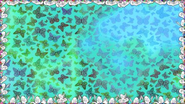 Dekoratif stil. Raster illüstrasyonu. Soyut renkli arkaplan. Renkli sayfa dekoratif kelebeği. Kusursuz. Yetişkin ve büyük çocuklar için boyama kitabı.