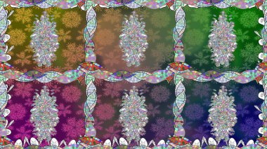 Kusursuz çiçek deseni duvar kâğıdı olarak kullanılabilir. Yeşil renkli çiçekler. Raster illüstrasyonu.