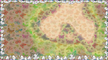 Abstract seamless pattern for boys, girls, clothes, wallpaper. Fantasy cute illustration. Of watercolor butterflies on beige and neutral background. Raster illustration. clipart