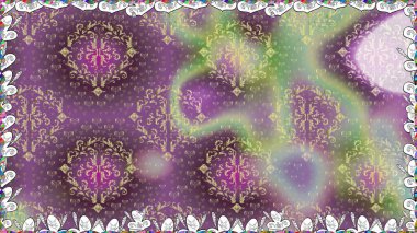 Anti-stres için soyut örnek sayfası. Raster illüstrasyonu. Mor renklerde.