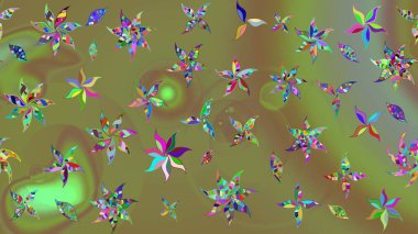 Çiçek buketleriyle klasik bir eskiz şekli. Tarafsız renklerde. Raster illüstrasyonu.