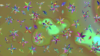 Raster düz çiçek çizim deseni. Tarafsız renklerde çiçekler. Tasarım hediye paketi, tebrik kartları, posterler ve afiş tasarımı.