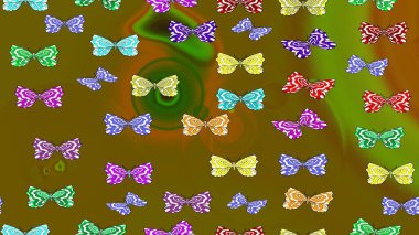 Raster illustration. Spring and summer tropical butterfly sketch pattern in brown colors. Suitable for fabric, paper, packaging. Butterfly shadows and silhouettes. clipart