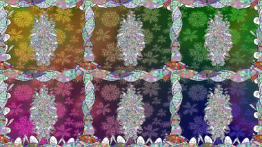 Raster Illustrasyon 'da moda olmayan çiçek deseni. Güzel kumaş deseni. Renkli Yaz Temalı Kusursuz Arkaplan. Düz Çiçek Elementleri Tasarımı.