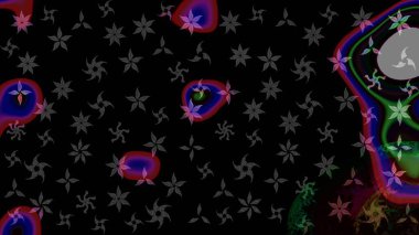 Düz Çiçek Elementleri Tasarımı. Renkli Bahar Temalı Kusursuz Arkaplan. Çiçekli, kusursuz bir arkaplan. Çocuk stili.