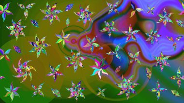 Raster illüstrasyonu. Eski usul küçük çiçekli şirin bir eskiz deseni. Kumaş, duvar kağıdı ve kağıt üzerine baskı yapmak için gelişen arka plan. Moda arka planında parlak buketler.