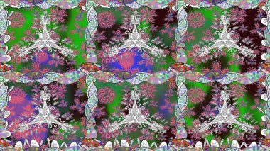 Çiçekler suluboya tarzında yeşil renkte. Yeşil renkli çiçeklerle kusursuz çiçek deseni..