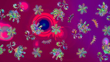 Küçük çiçekte güzel bir desen. Mor çiçekli bahar çiçekleri. Küçük renkli çiçekler. Moda baskıları için zarif bir şablon. Motley illüstrasyonu.