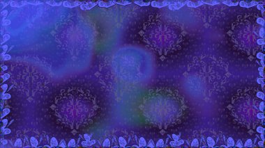 Çiçeksiz desenli arka plan, darbeler, sıçramalar, yaz çiçekleri. Mor renkli çiçekler. Raster illüstrasyonu.