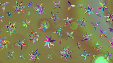 Raster illüstrasyonu. Tarafsız renklerde yaz çiçekleri. Raster çiçek desenli ve çiçekli..