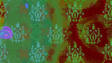 Parlak renkli çiçekli ve yeşil yapraklı harika bir çiçek deseni. Moda baskıları için zarif bir şablon. Modern çiçek arkaplanı. Halk stili.