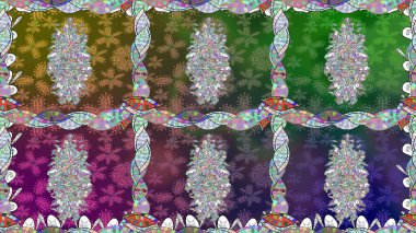 Soyut etnik raster kusursuz desen. Arkaplan dokusu, duvar kağıdı, yeşil renkli çiçek teması. Kabile sanatı boho baskısı, klasik çiçek arkaplanı.