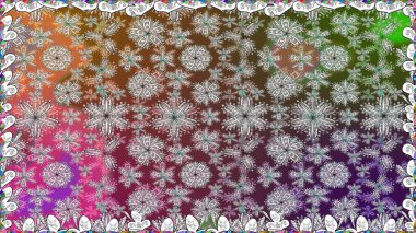Eski moda arka plan. Çiçek çelengi. Kıvırcık, parlak örgü. Güzel, parlak, pürüzsüz kumaş, tuval. Raster illüstrasyonu. Şablon, pürüzsüz, çiçekli kenar..