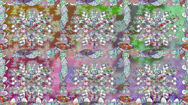 Üretim, duvar kağıdı, baskı, hediye paketi ve scrapbooking Tekstil veya kitap için çiçek sorunsuz arka plan kapsar. Raster resim. Küçük ölçekli çiçek basit şirin desen.