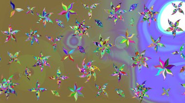 Tarafsız renklerde parlak çiçekli halı eşkali..