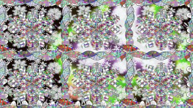 Tarafsız renklerde parlak çiçekli halı ile kusursuz desen.