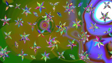 Küçük renkli çiçekler. Motley illüstrasyonu. Çiçekli yaz çiçekleri. Küçük çiçekte güzel bir desen. Robot resim. Moda baskıları için zarif bir şablon.