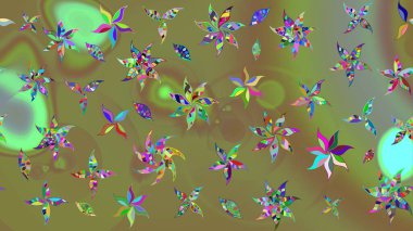 Raster illüstrasyonu. Tekstil veya kitap kapakları, imalat, duvar kağıtları, baskı, hediye paketi ve yapıştırma kitabı için çiçek eskizi geçmişi. Küçük ölçekli çiçeklerdeki basit sevimli desen.