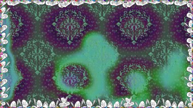 Çiçekli, suluboya desenli kusursuz çiçek deseni. Yeşil renkte çiçekler. Renkli Bahar Temalı, pürüzsüz bir arka plan. Düz Çiçek Elementleri Tasarım Raster illüstrasyonu.