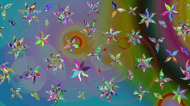 Çiçekli bahar çiçekleri. Küçük renkli çiçekler. Küçük çiçekte güzel bir desen. Motley illüstrasyonu. Moda baskıları için zarif bir şablon.