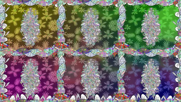 Sorunsuz çiçek deseni kaydırma kağıt, davet, el ilanı, afiş veya Web sitesi Web sitesi arka plan duvar kağıdı için kullanılabilir. Elle çizilmiş Raster resim. Parlak unsurları.