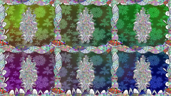 Raster illüstrasyonu. Çiçekli karalama şeklinde Raster çiçek deseni. Yumuşak, yeşil renkte bahar çiçekleri.