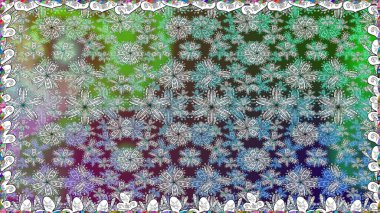 Düz Çiçek Elementleri Tasarımı. Raster illüstrasyonu. Renkli Bahar Temalı Kusursuz Arkaplan. Zarif çiçekler, gri renkte suluboya..