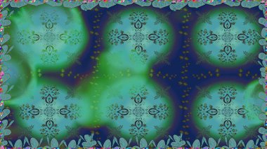 Mavi renkli, zarif çiçek buketli suluboya. Renkli Bahar Temalı Kusursuz Arkaplan. Raster illüstrasyonu. Düz Çiçek Elementleri Tasarımı.