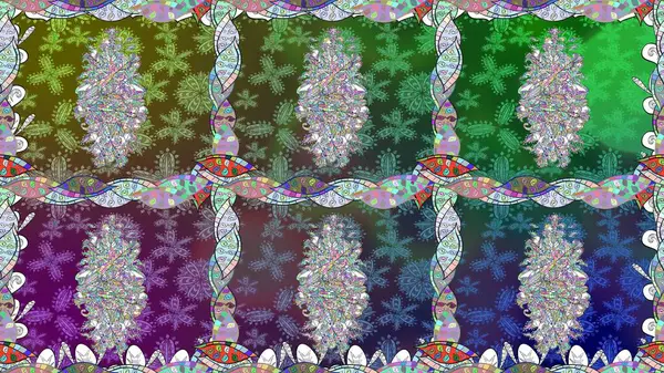 Çocuk stili. Renkli Bahar Temalı Kusursuz Arkaplan. Çiçekli, kusursuz bir arkaplan. Düz Çiçek Elementleri Tasarımı.