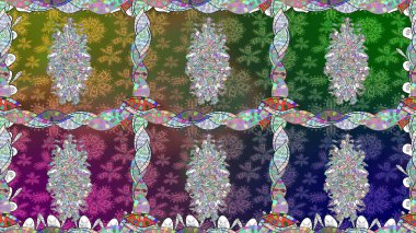 Kusursuz çiçek deseni. Yeşil renkli Asya tekstili. Raster illüstrasyonu.