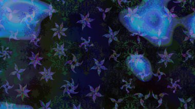 Renkli kar taneleri Raster çizimi. Raster grisi ve mavi kar tanesinden izole edilmiş. Güzel kış süsleri..