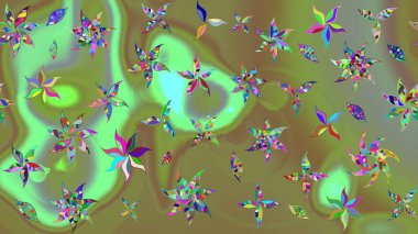 Kumaş, tekstil, duvar kağıdı baskısı için. Tomurcukları papatya çiçekleri olan sevimli bir çiçek deseni. Eskiz geçmişi. Raster illüstrasyonu. Eski usul. Miles Fleur, dandik süs.