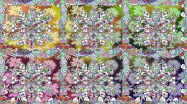 Sabıka fotoğraflarında, bebek kıyafetlerinde, duvar kâğıtlarında, paket kutularında falan kullanılabilir. Zarif, parlak ve kusursuz nötr çiçek deseni tasarımı.