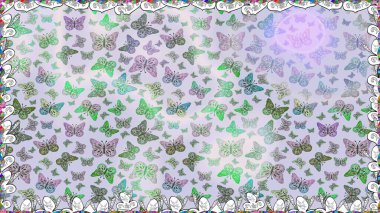 Seamless. Colorfil beautiful butterflies illustrations. Nice background for paper, design of fabric, wrappers and wallpaper. Raster illustration. clipart