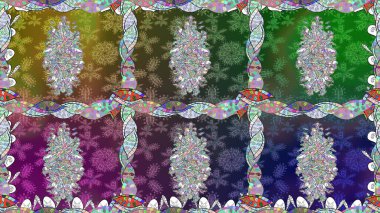 Küçük yeşil çiçeklerle oldukça eski bir besin torbası deseni. Tekstil, kumaş, kapaklar, duvar kağıtları, baskı, naylon, yapıştırma, örgü, dekupaj için çiçeksiz arkaplan.