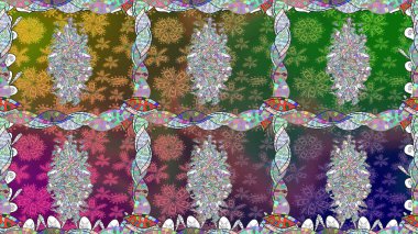 Raster dikişsiz çiçek deseni. Vadinin yeşil renkli çiçekleri.