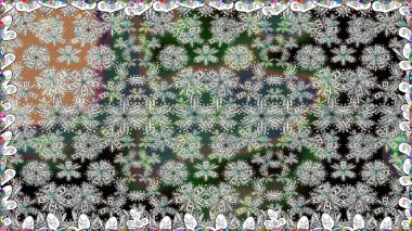 Gri renklere karalamalar çizen kusursuz çiçek deseni. Raster illüstrasyonu.