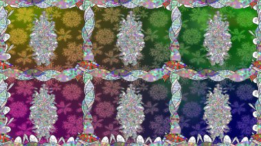 Raster illüstrasyonunda kusursuz çiçek deseni. Süslü kumaş deseni. Renkli Bahar Temalı Kusursuz Arkaplan. Düz Çiçek Elementleri Tasarımı.